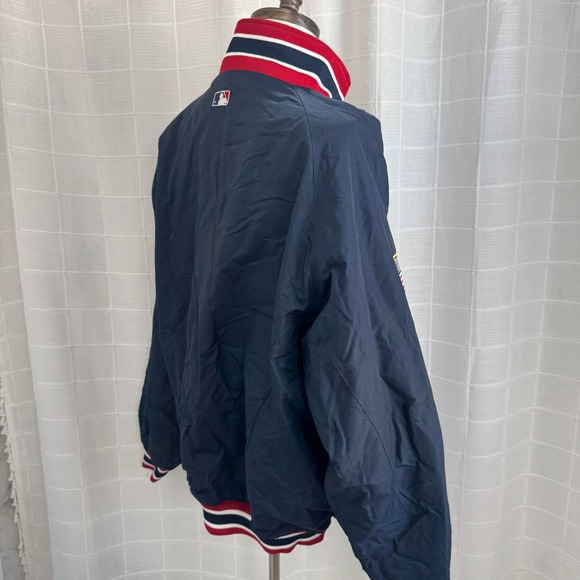 Vintage Majestic Atlanta Braves Jacket Mens XXL Embroidered USA Flag Varsity - Picture 9 of 11